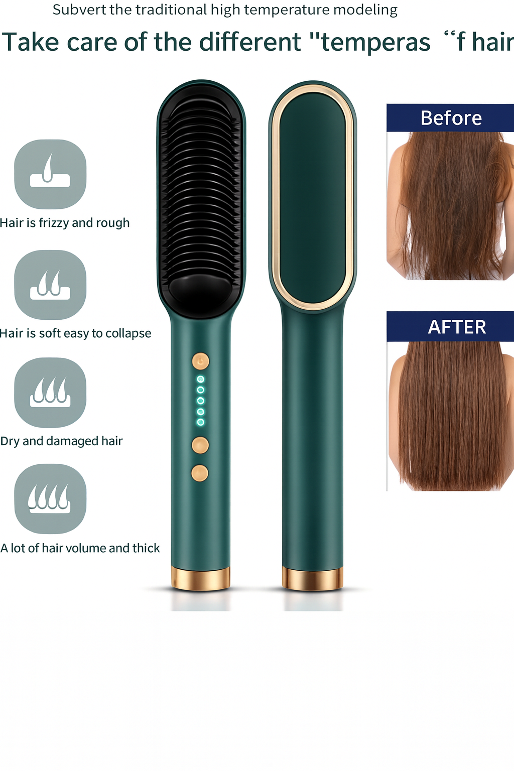 Electric Hair Straightener Comb Brush